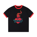 Contrast Edge Ribbed Crewneck T-Shirt