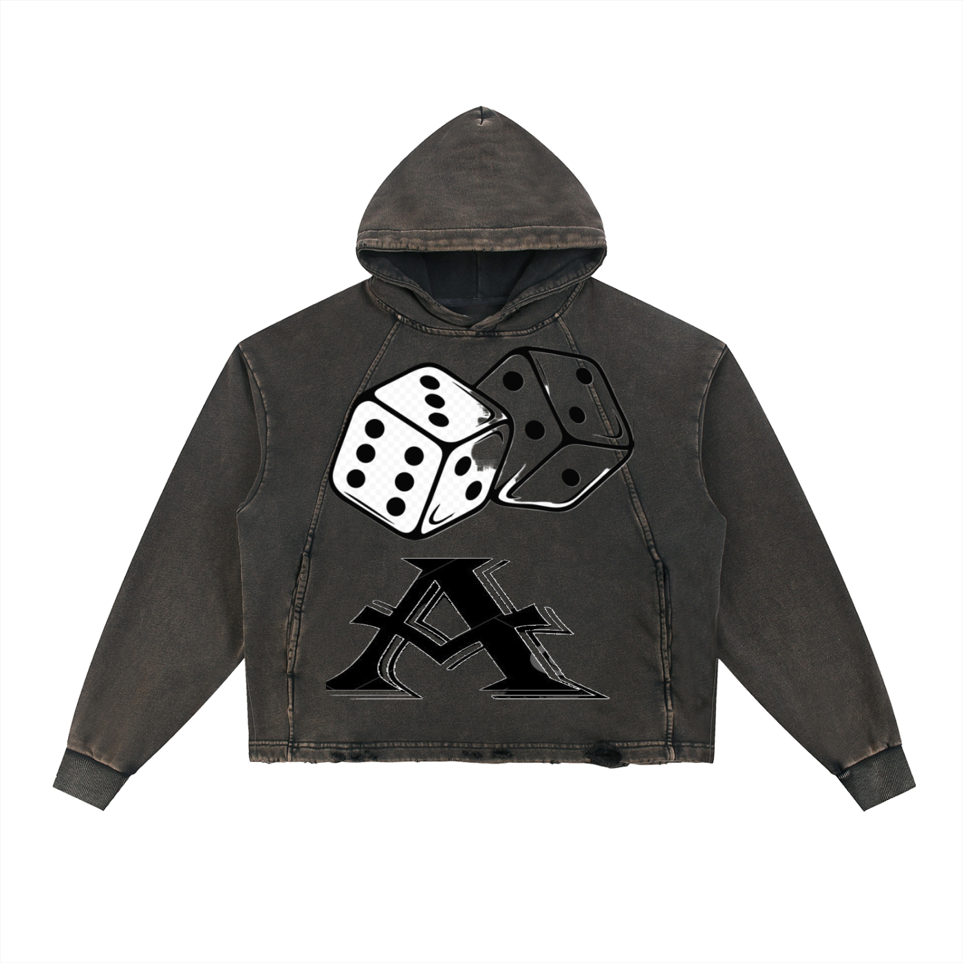 Vintage Washed Frayed-Hem Hoodie