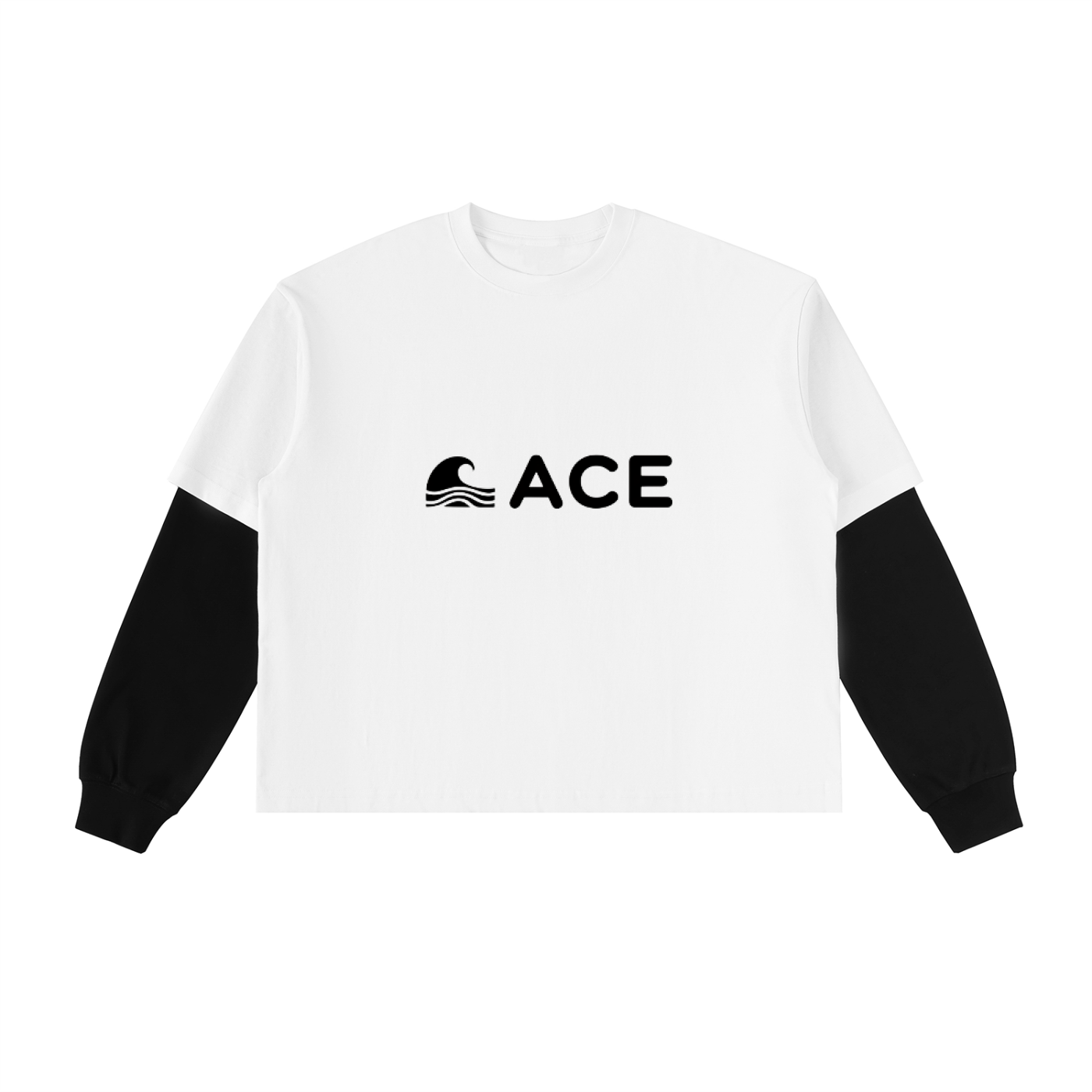 Layered Contrast Sleeve Cotton T-Shirt