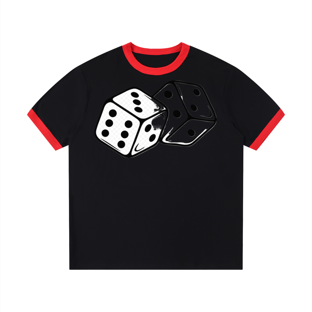 Contrast Edge Ribbed Crewneck T-Shirt