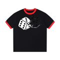 Contrast Edge Ribbed Crewneck T-Shirt