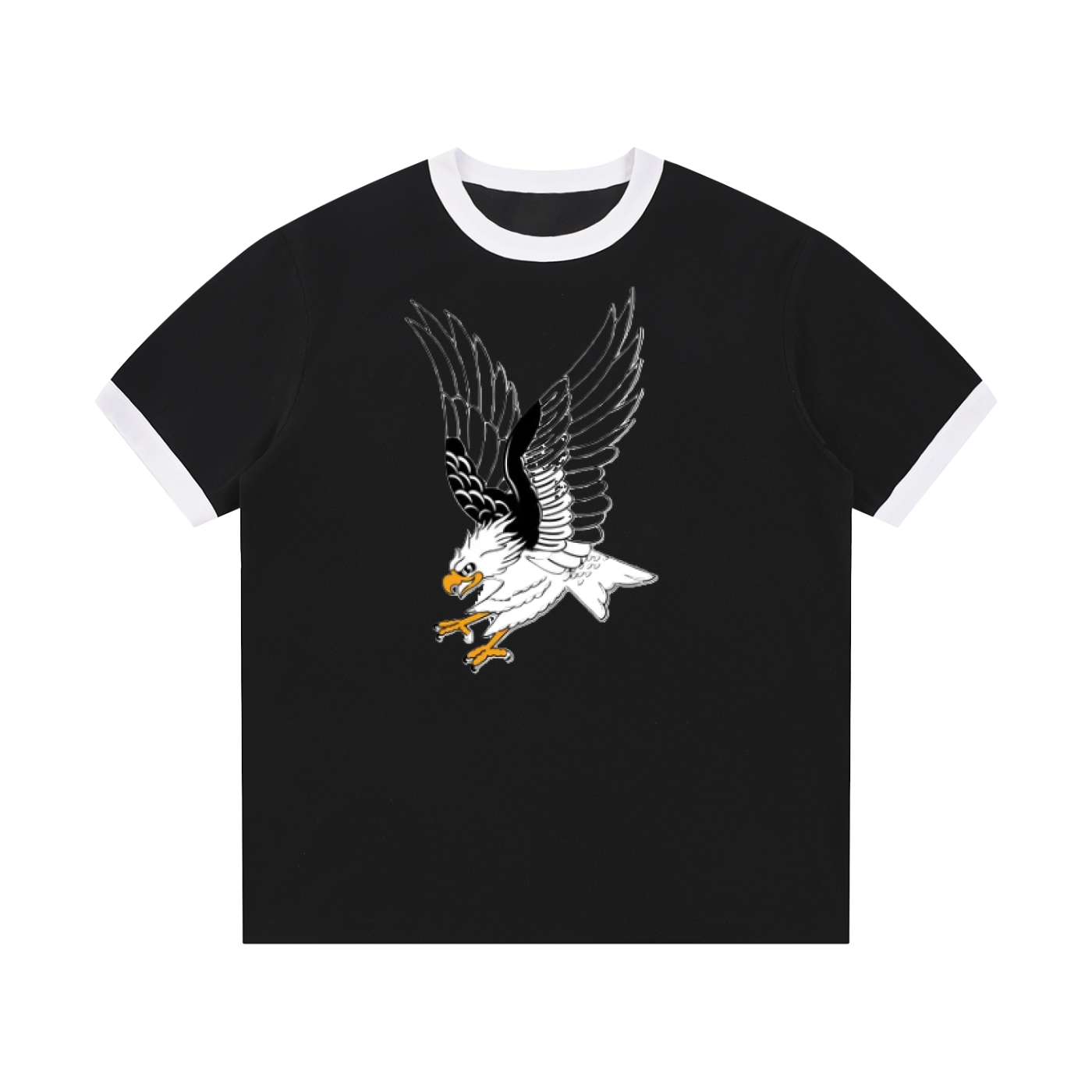 Contrast Edge Ribbed Crewneck T-Shirt