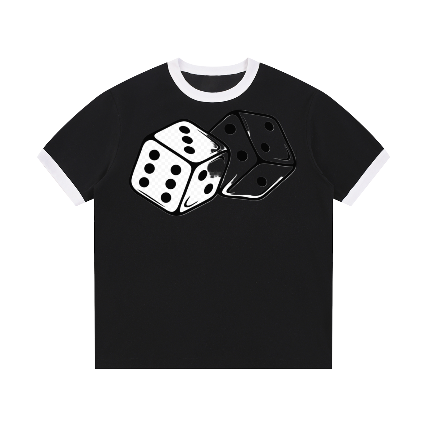 Contrast Edge Ribbed Crewneck T-Shirt