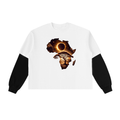 Layered Contrast Sleeve Cotton T-Shirt