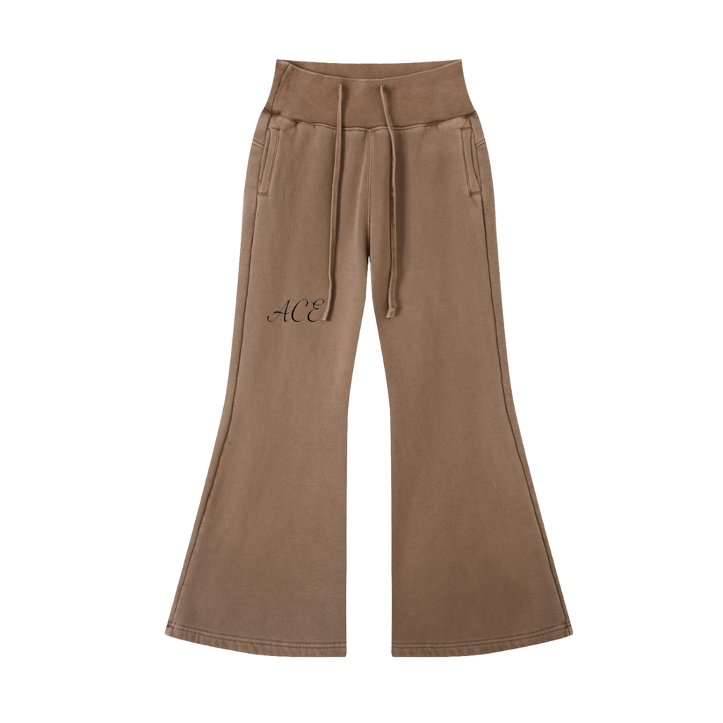 Vintage Washed Flared Fleece Pants - ACE