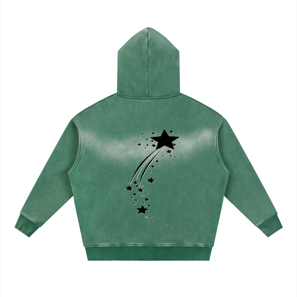 Sunfade Two-way Zipper Boxy Fleece Hoodie