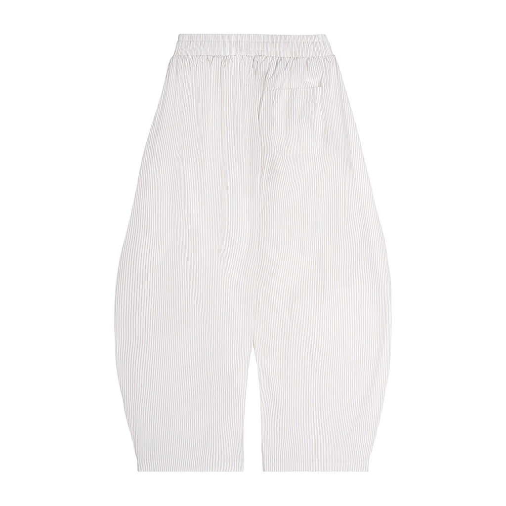Vertical Stripe Drawstring Barrel Pants - ACE