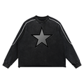 Mineral Wash Piping Raw Hem Sweatshirt