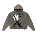 Vintage Washed Frayed-Hem Hoodie