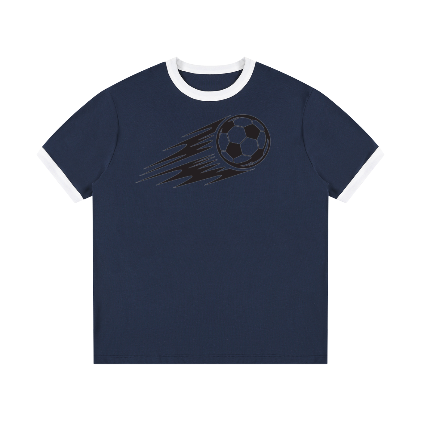 Contrast Edge Ribbed Crewneck T-Shirt