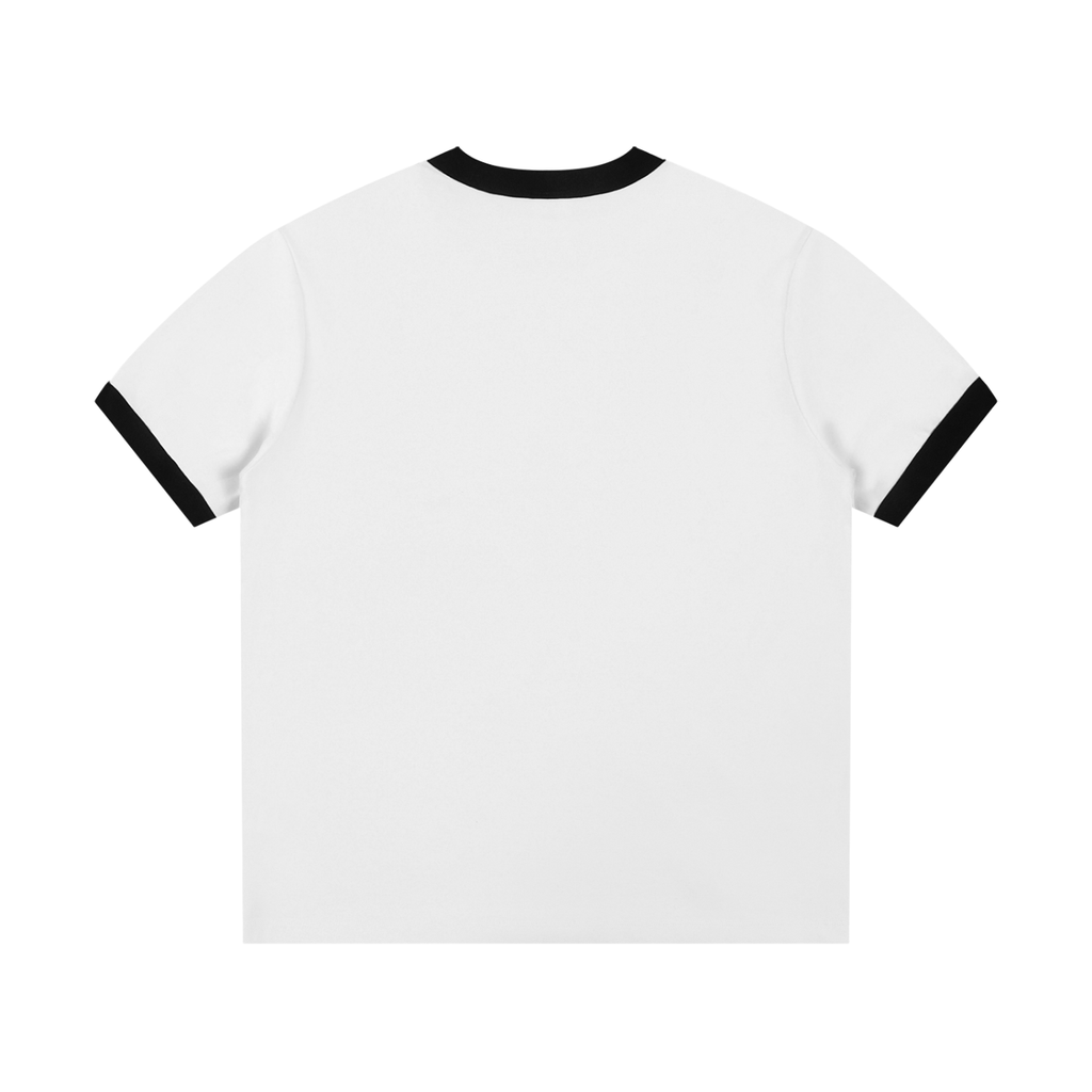 Contrast Edge Ribbed Crewneck T-Shirt