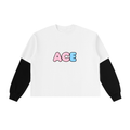 Layered Contrast Sleeve Cotton T-Shirt