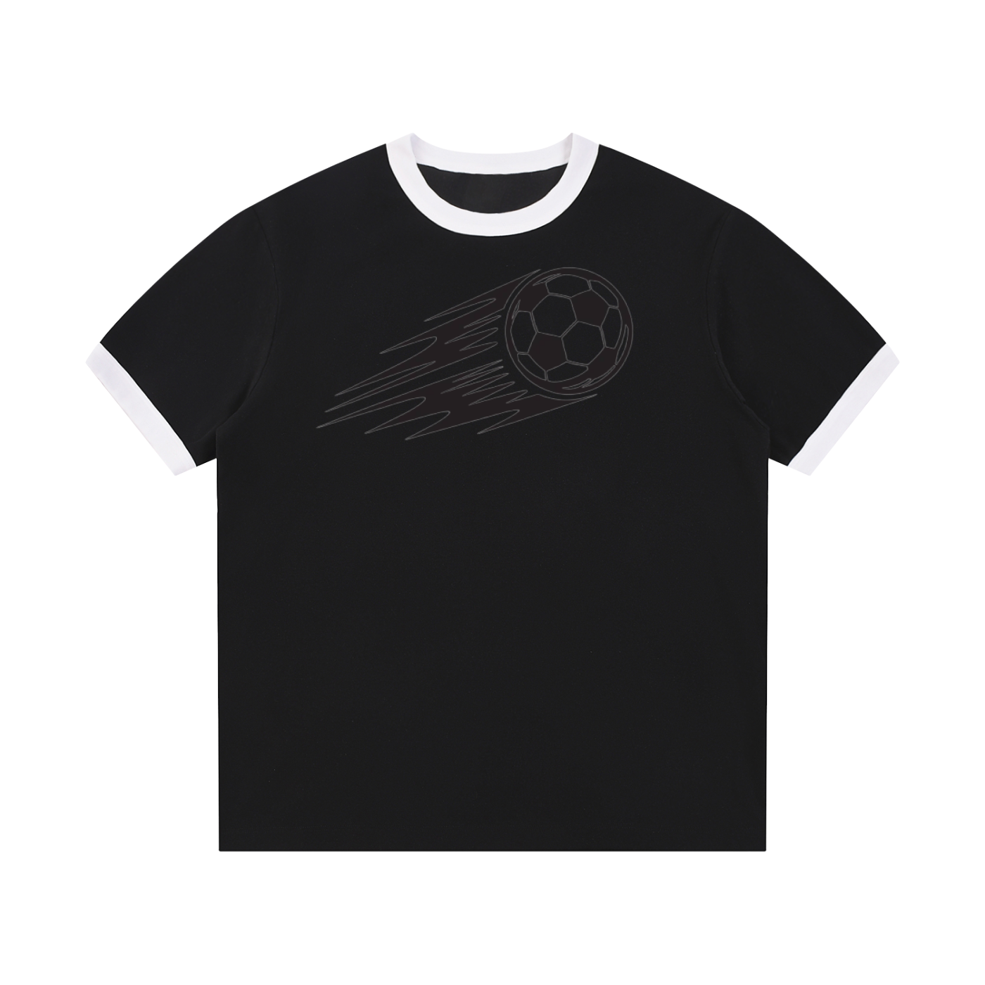 Contrast Edge Ribbed Crewneck T-Shirt