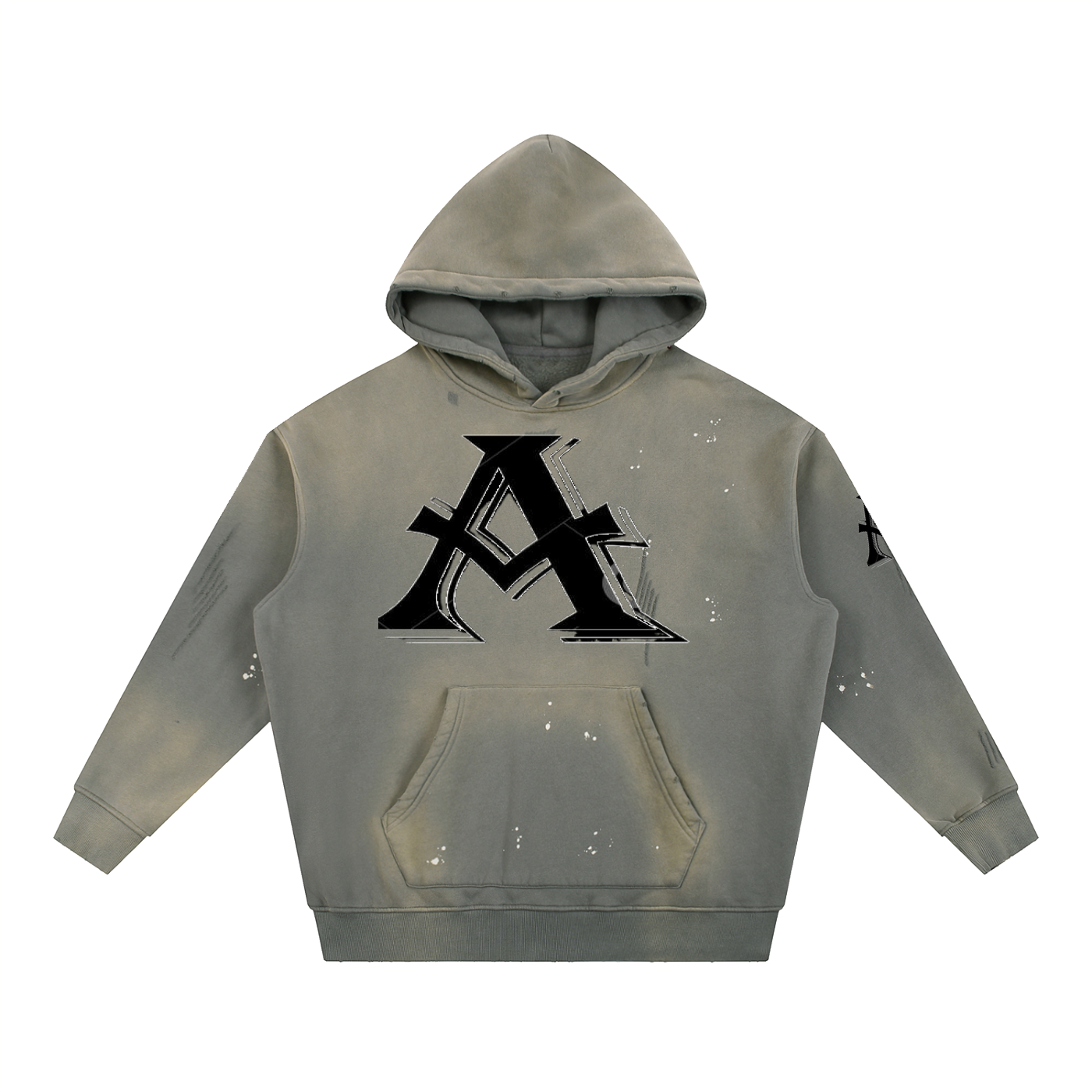 Vintage Washed Frayed Fleece Hoodie