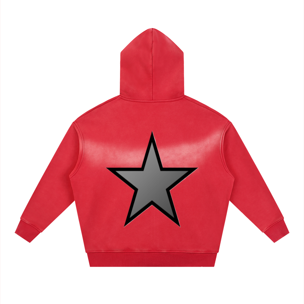 Sunfade Two-way Zipper Boxy Fleece Hoodie