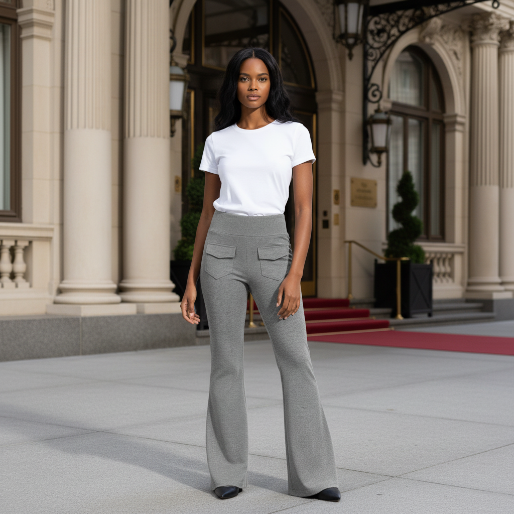 Women's Drawstring Flared Leg Pants
