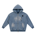 Sunfade Two-way Zipper Boxy Fleece Hoodie