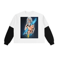 Layered Contrast Sleeve Cotton T-Shirt