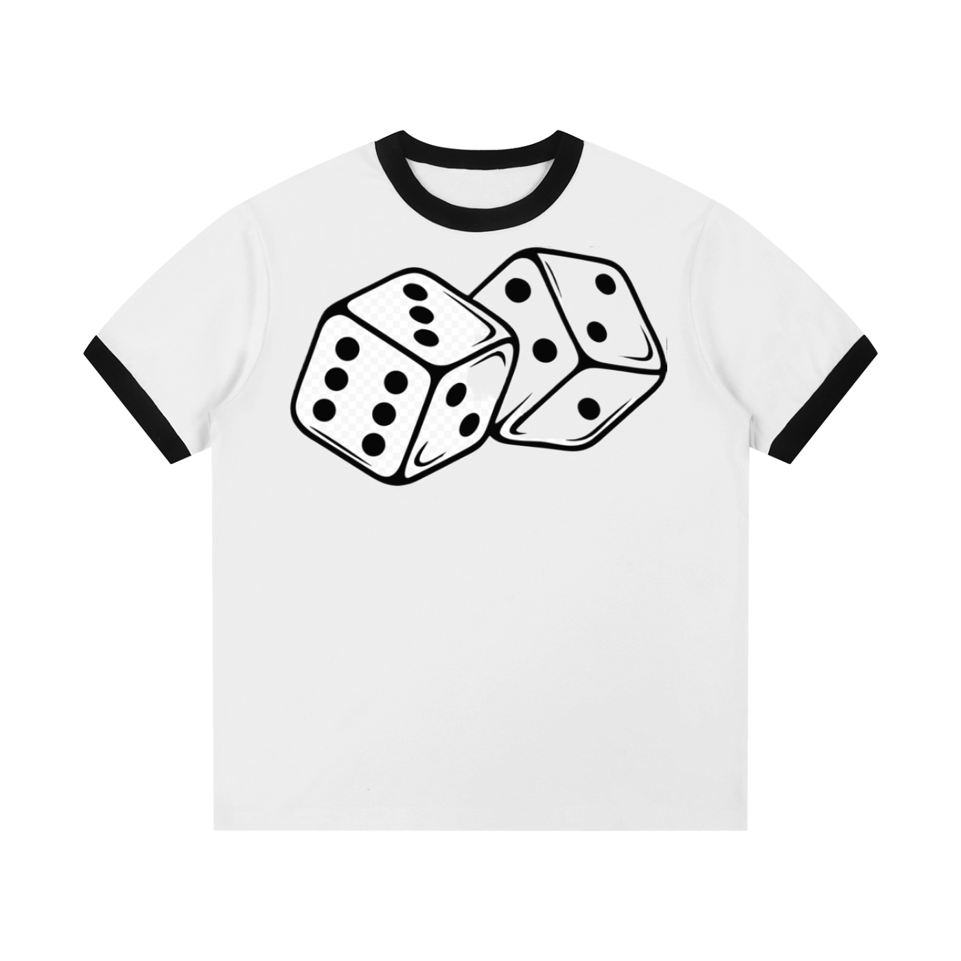 Contrast Edge Ribbed Crewneck T-Shirt