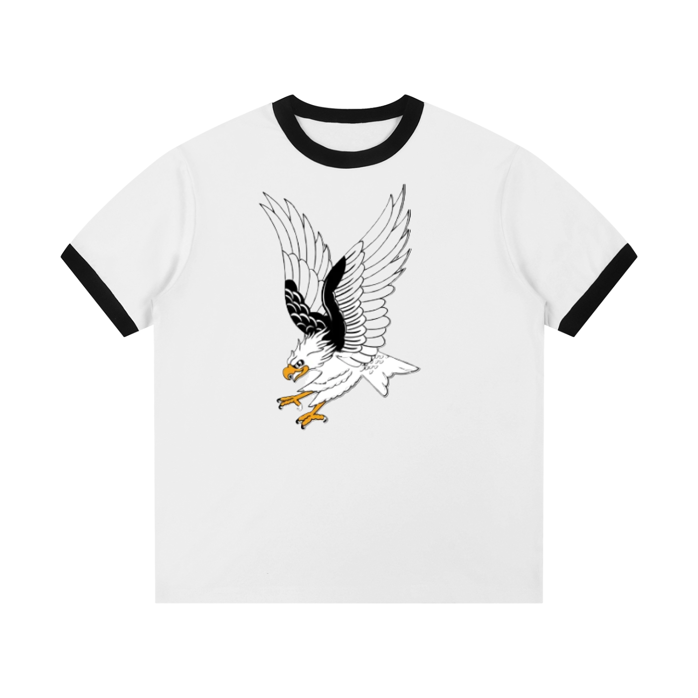 Contrast Edge Ribbed Crewneck T-Shirt