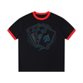 Contrast Edge Ribbed Crewneck T-Shirt