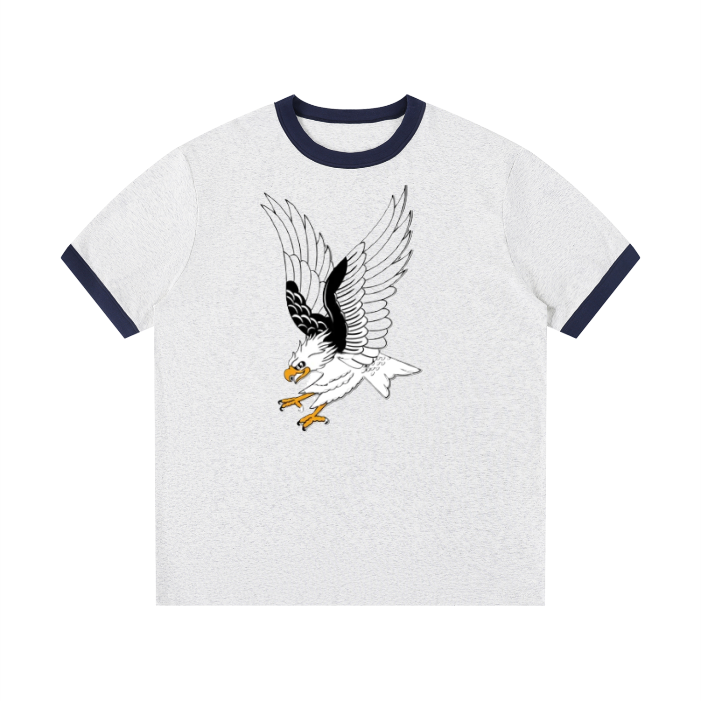 Contrast Edge Ribbed Crewneck T-Shirt