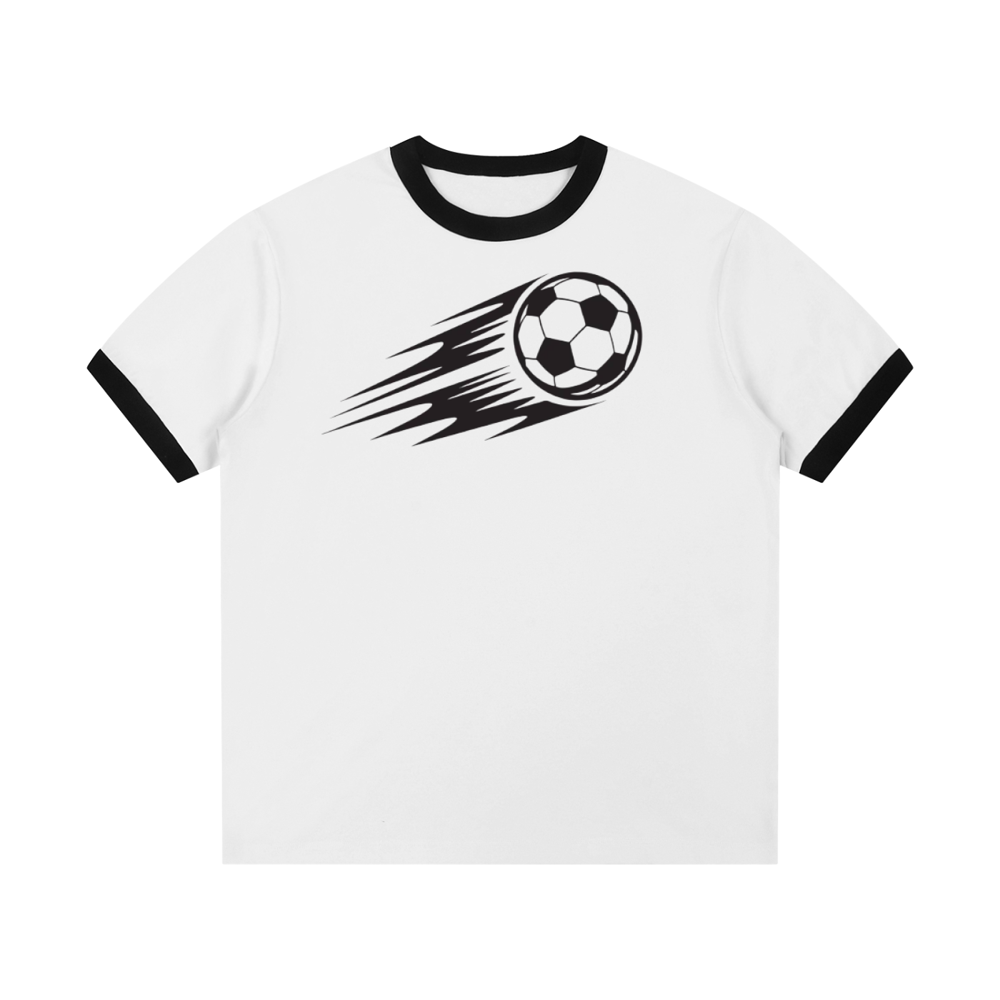 Contrast Edge Ribbed Crewneck T-Shirt