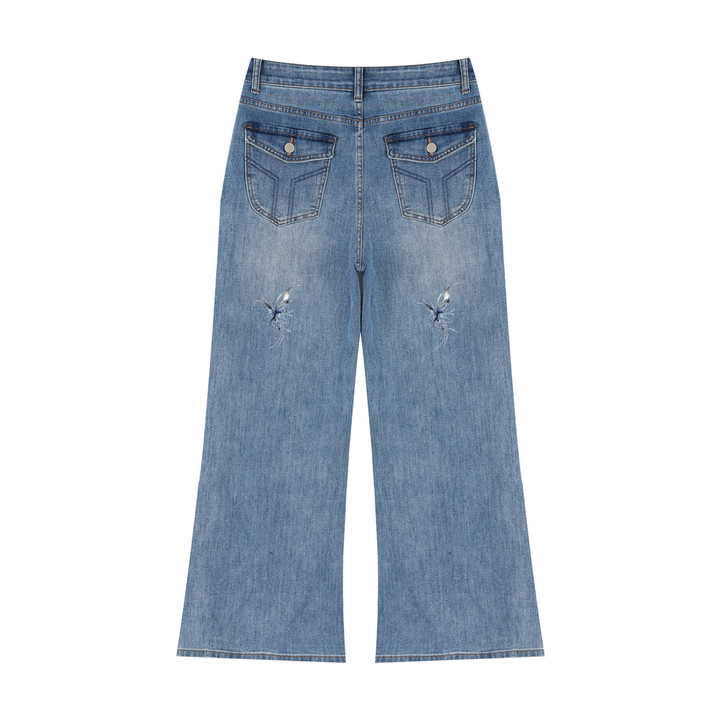 Women’s Vintage Wash Wide Leg Jeans