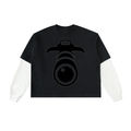 Layered Contrast Sleeve Cotton T-Shirt