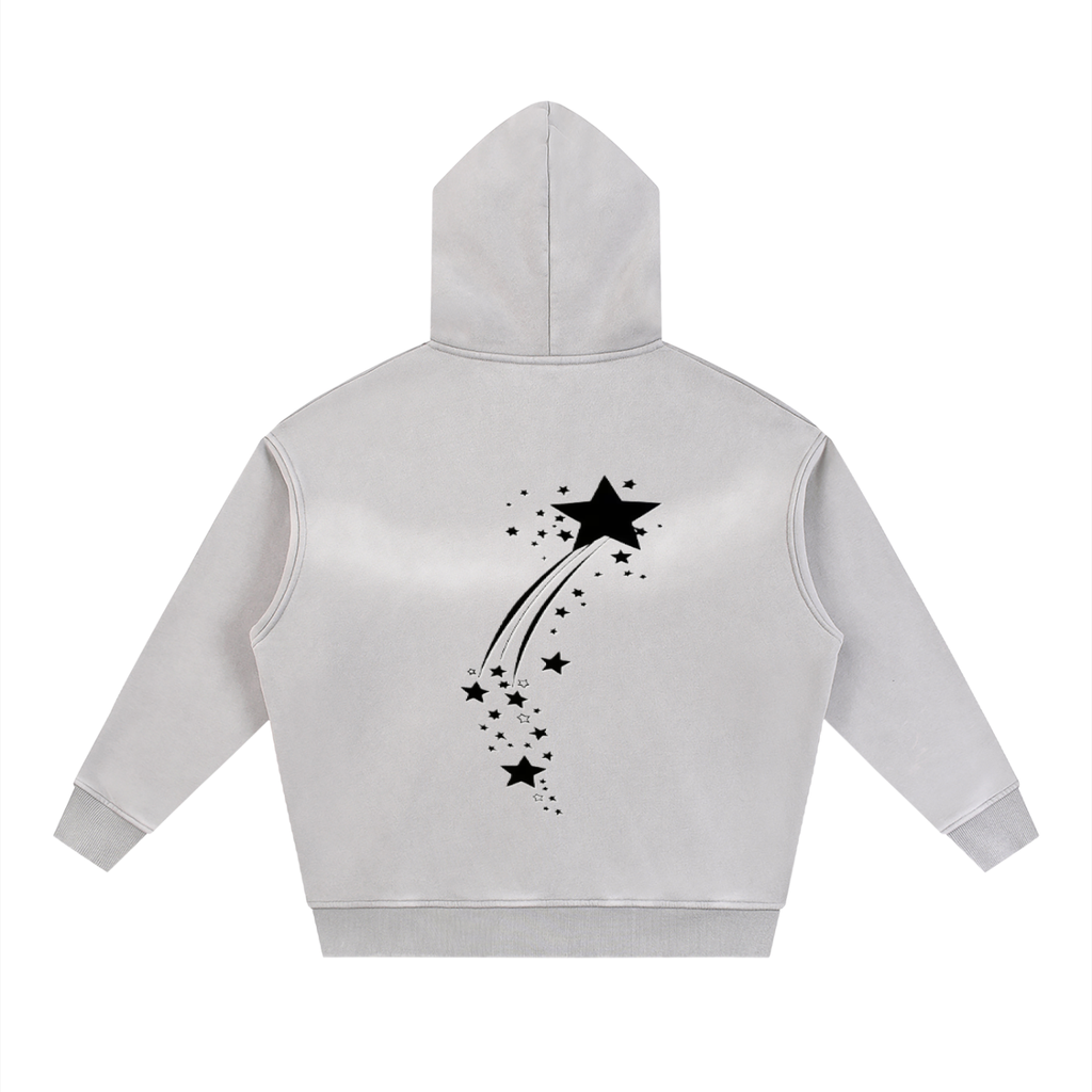 Sunfade Two-way Zipper Boxy Fleece Hoodie