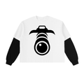 Layered Contrast Sleeve Cotton T-Shirt