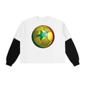 Layered Contrast Sleeve Cotton T-Shirt