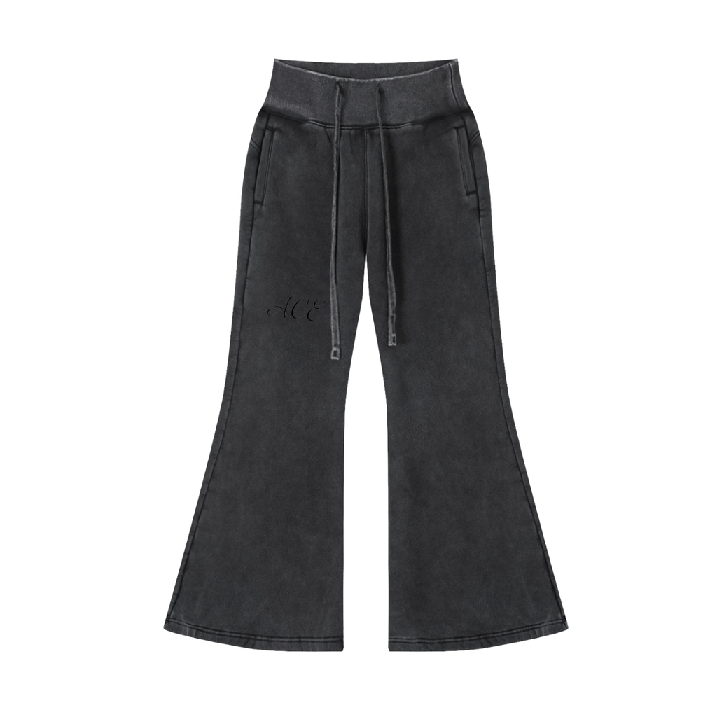Vintage Washed Flared Fleece Pants - ACE