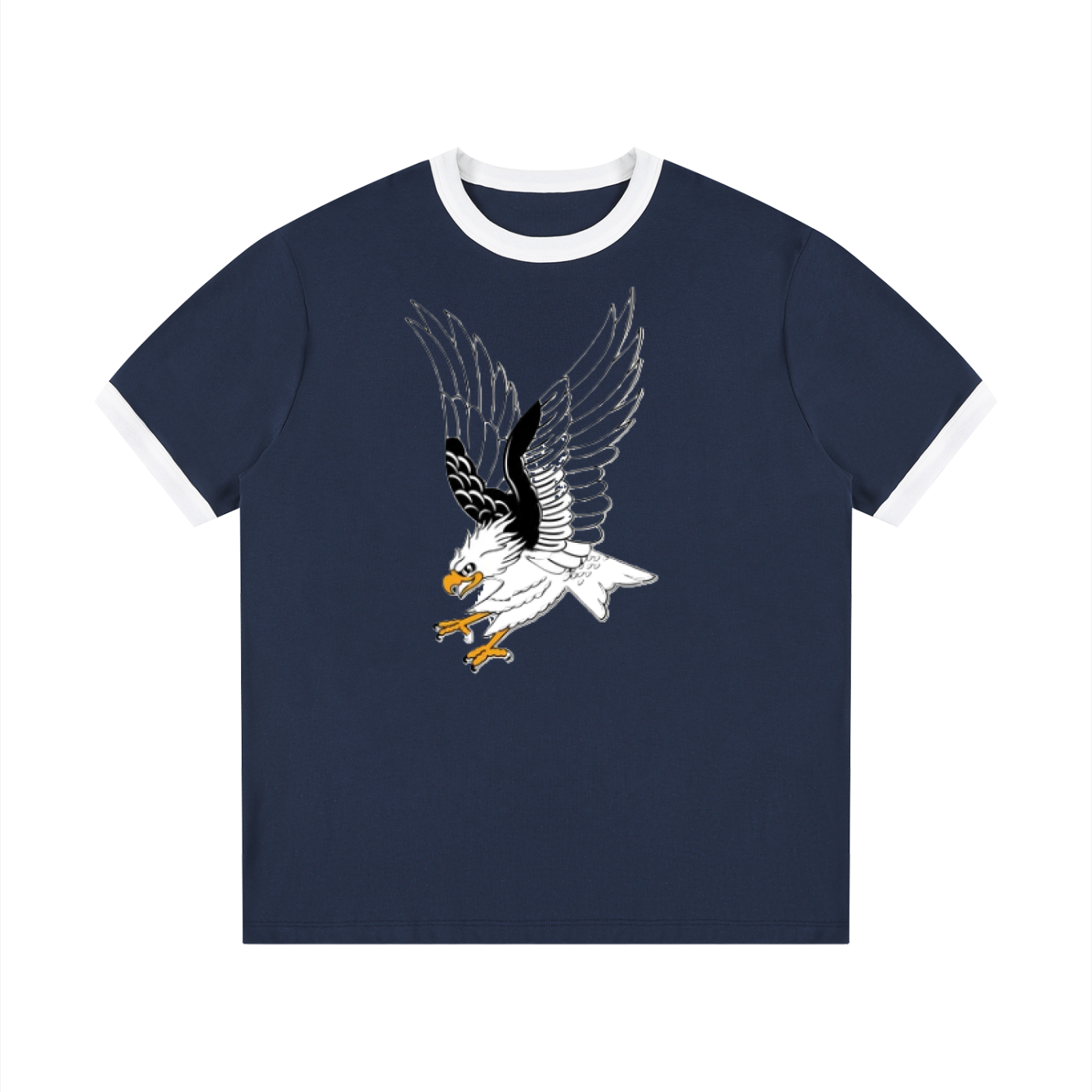 Contrast Edge Ribbed Crewneck T-Shirt